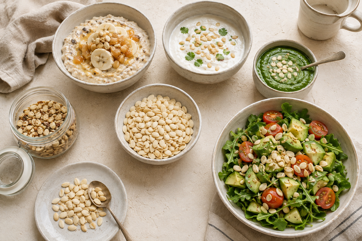 Watermelon seed kernels used with oats, curd, chutney, salad and snack mix