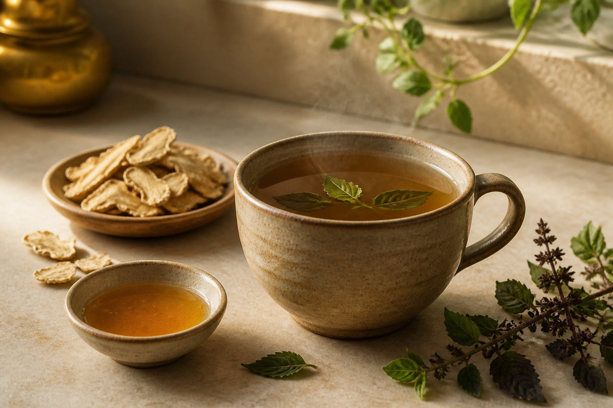 Dry ginger pepper rasam with tomato, cumin and curry leaves