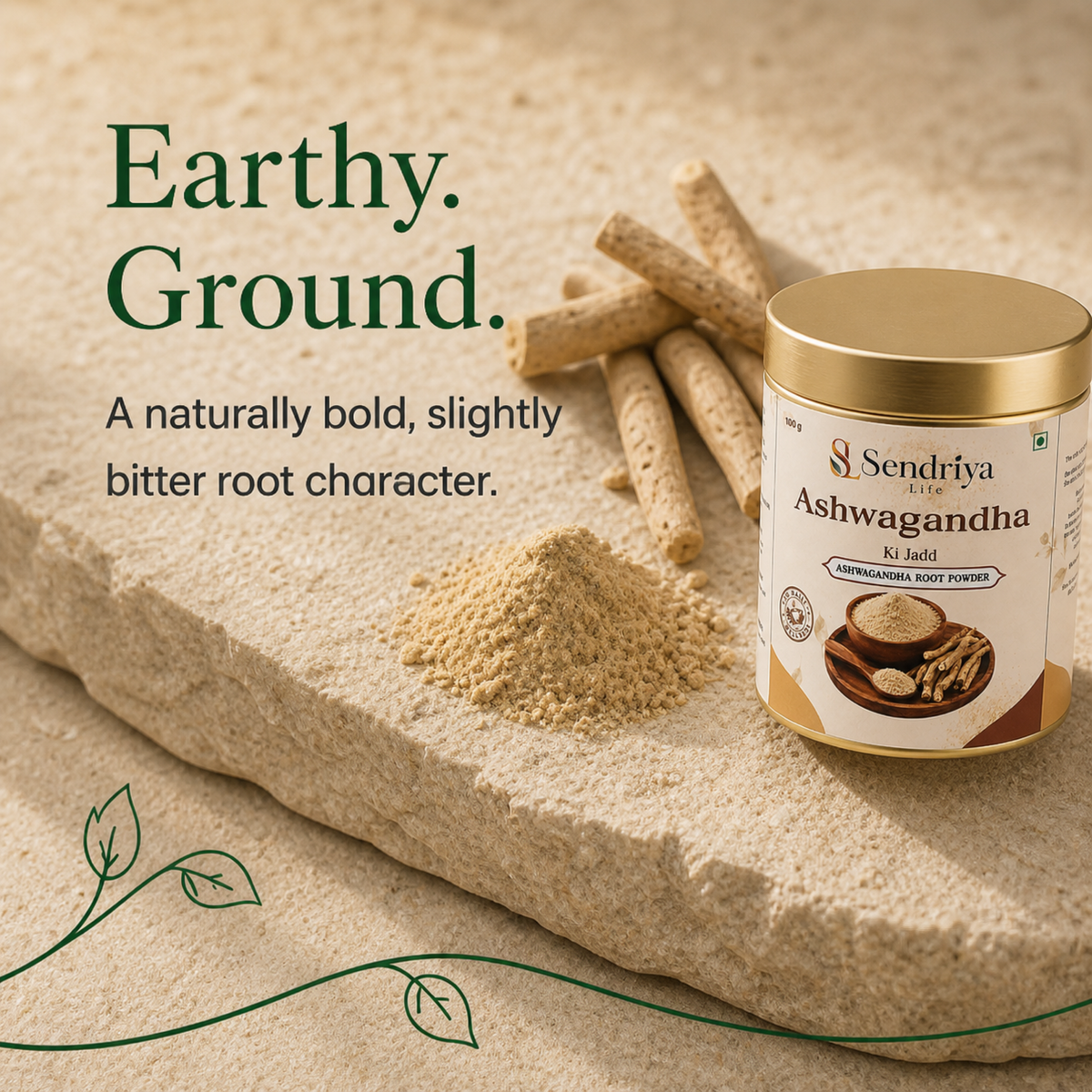 Ashwagandha Root Powder colour, texture and aroma
