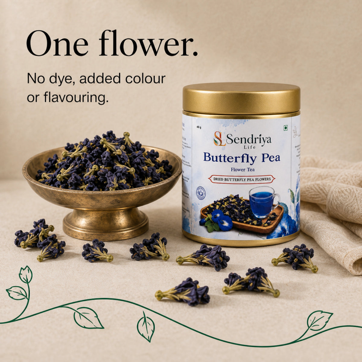 Butterfly Pea Flower Tea colour, texture and aroma