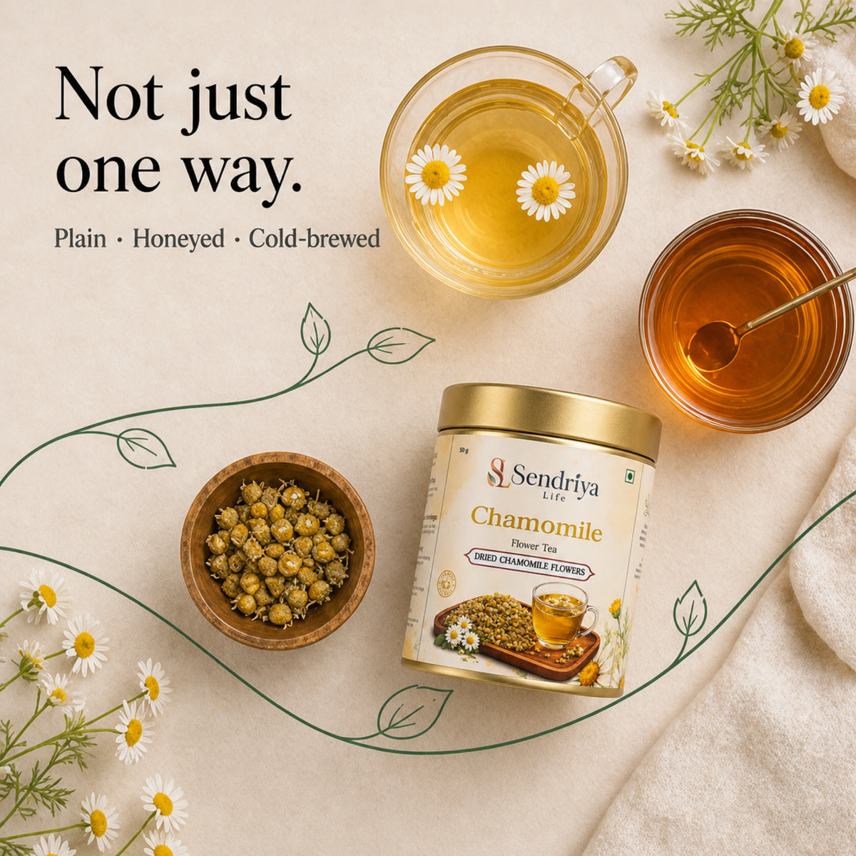 Chamomile Flower Tea in an everyday kitchen setting