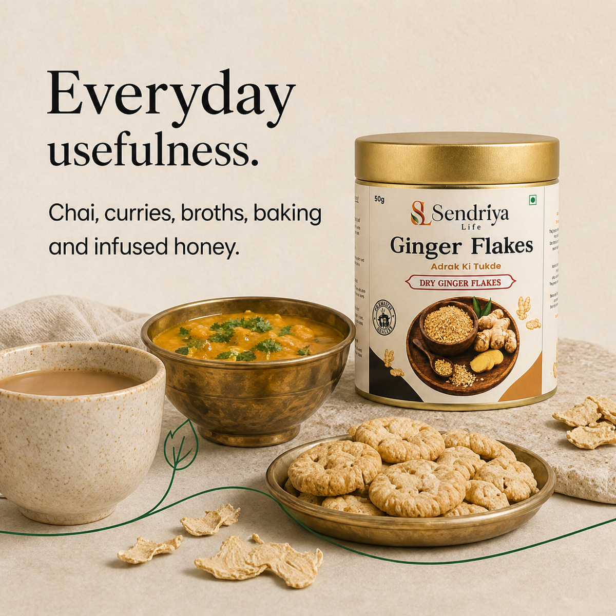 Single-ingredient Dry Ginger Flakes product information