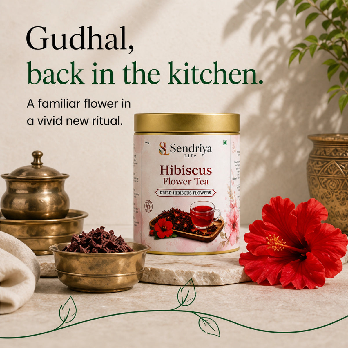 Hibiscus Flower Tea in an everyday kitchen setting