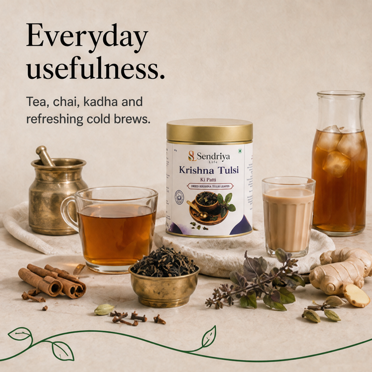 Everyday ways to use Krishna Tulsi Dried Leaves
