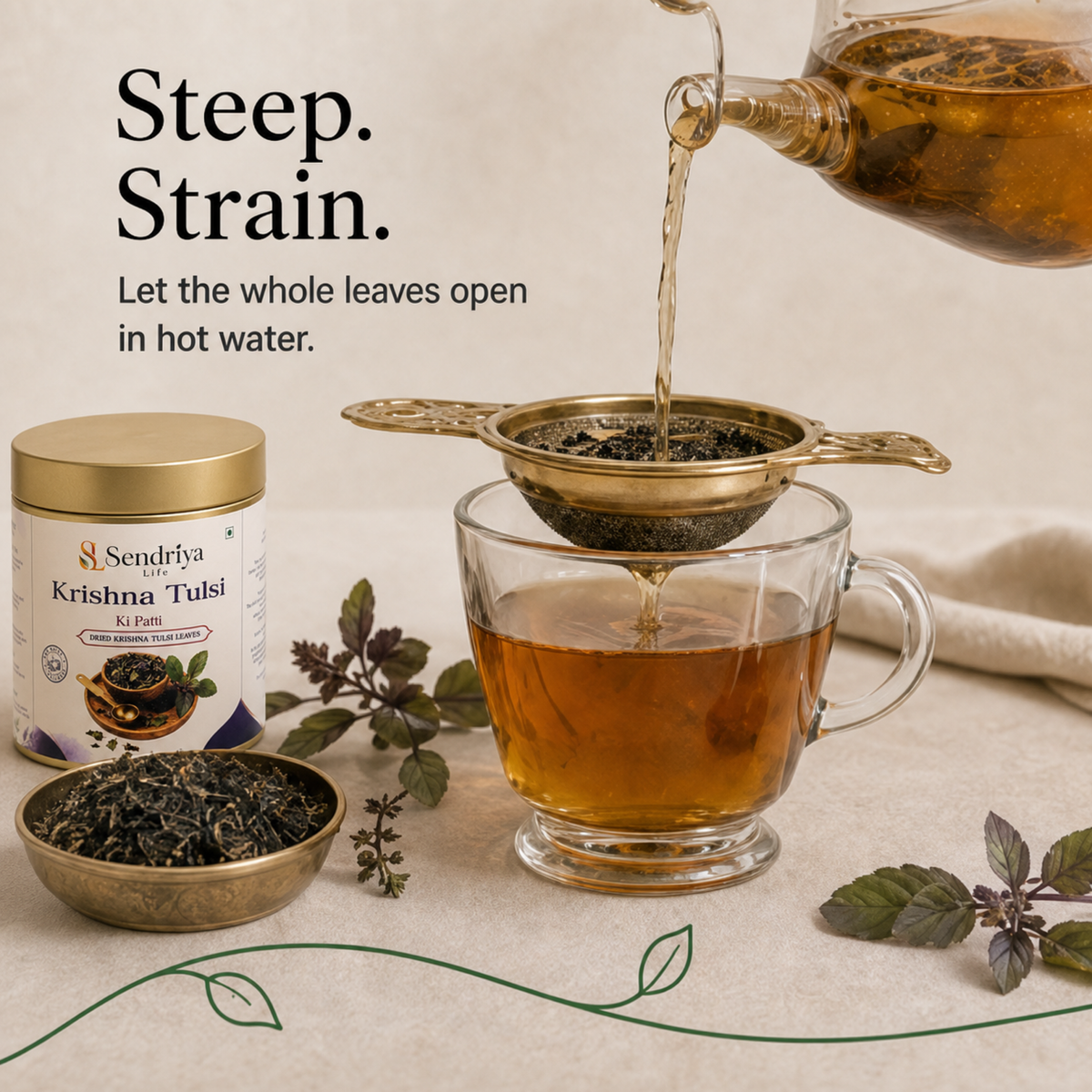 How to use Krishna Tulsi Dried Leaves in drinks and meals