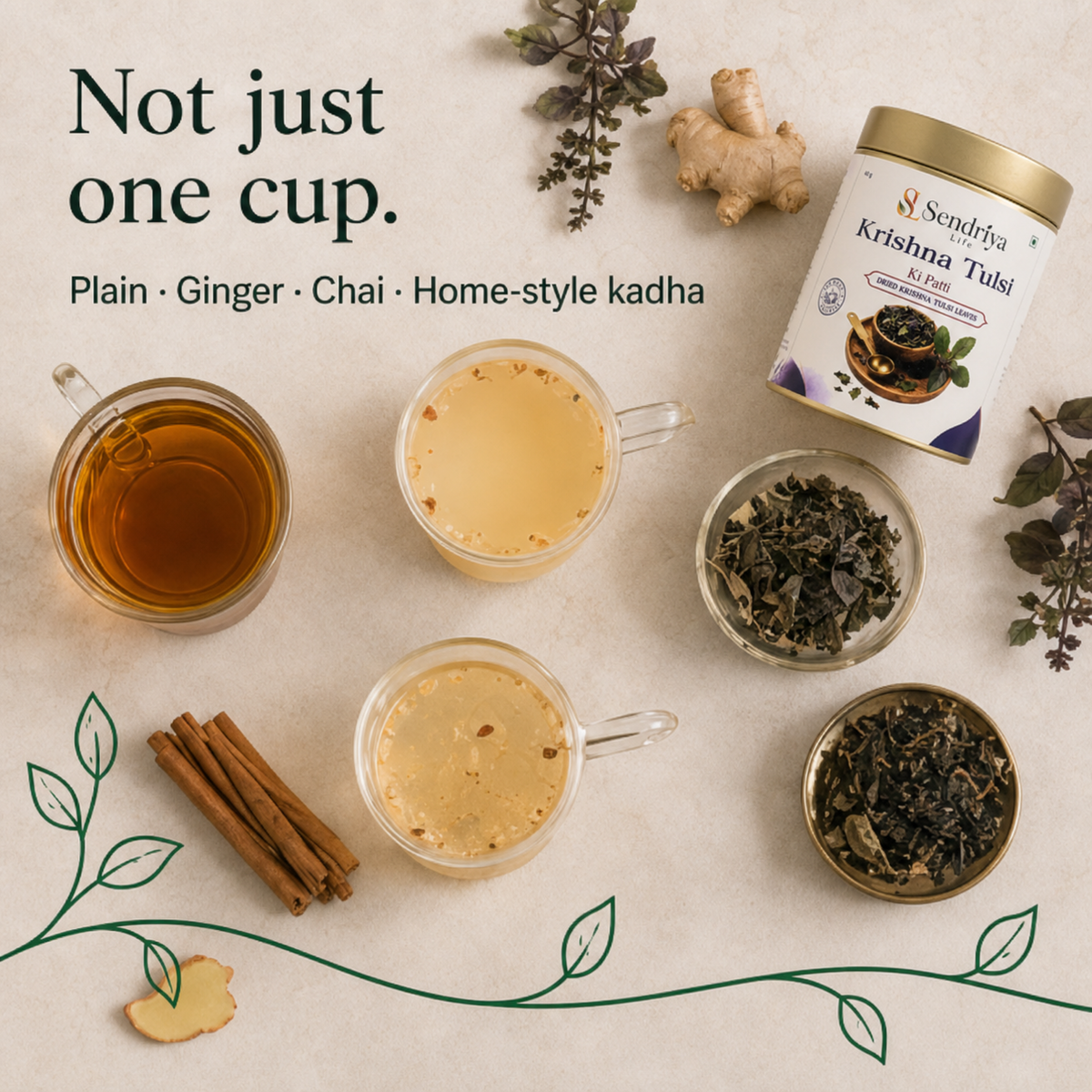 Serving ideas for Krishna Tulsi Dried Leaves