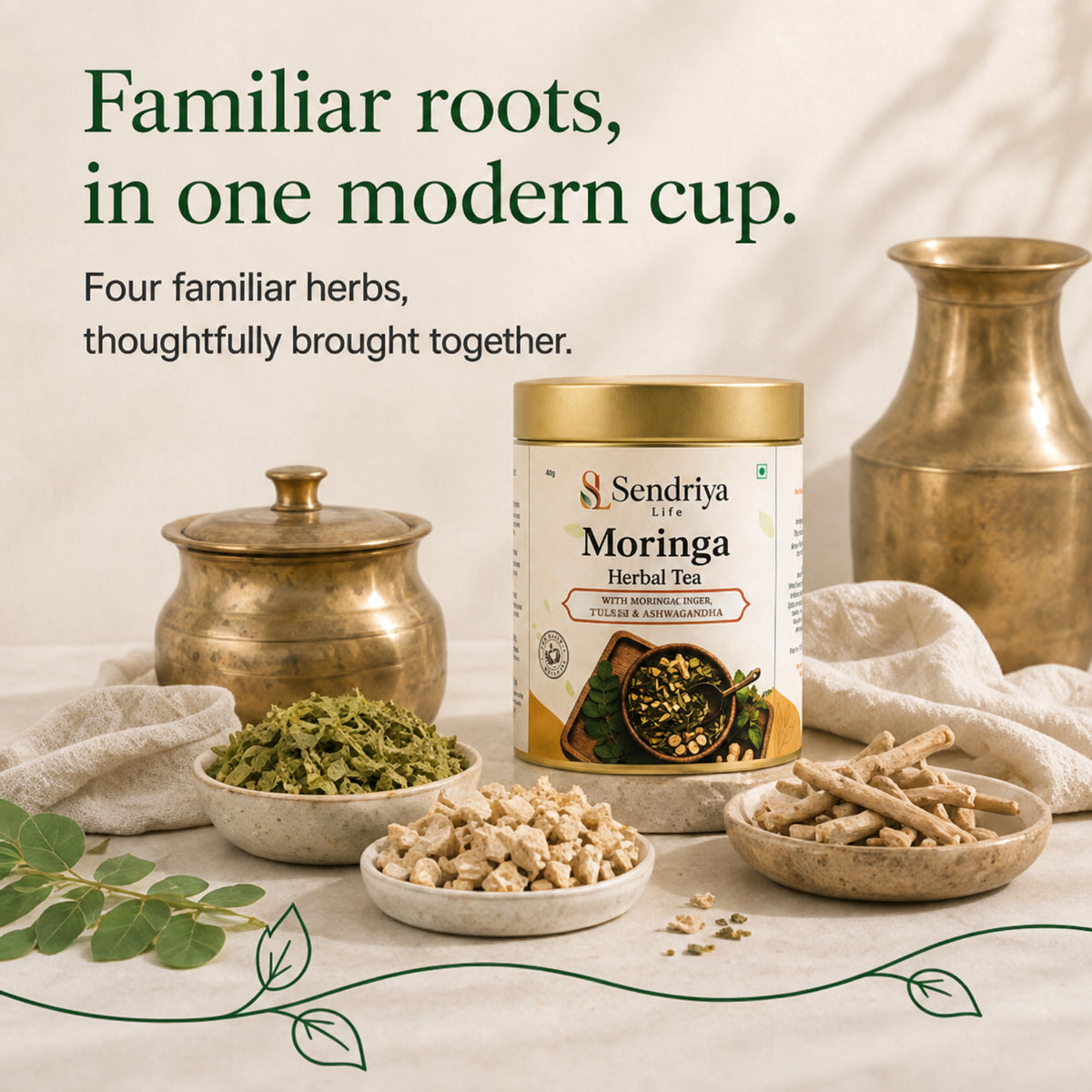 Moringa Herbal Tea in an everyday kitchen setting