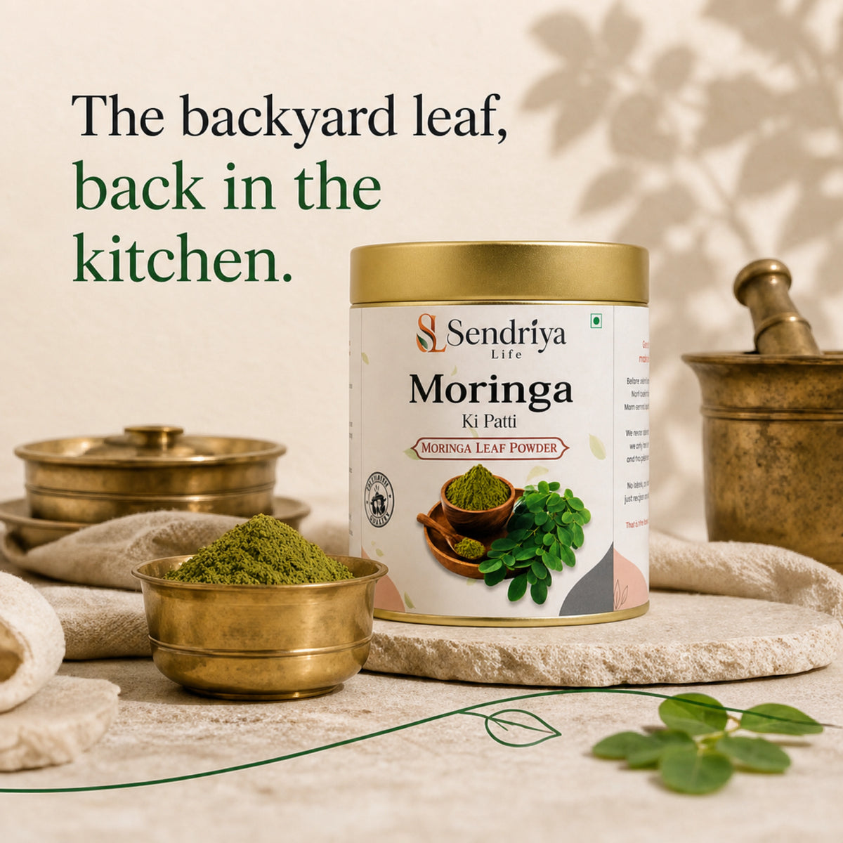 Moringa Leaf Powder in an everyday kitchen setting