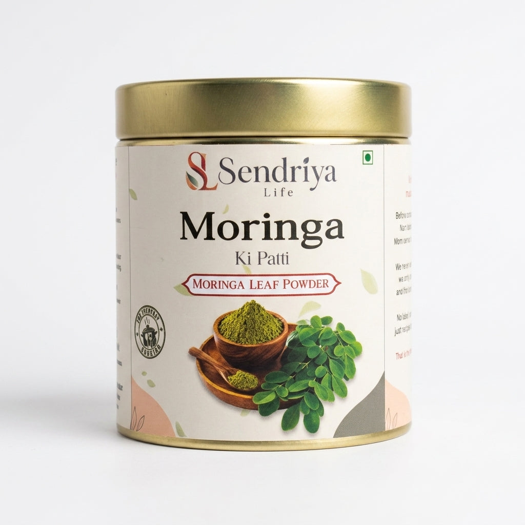 Moringa Ki Patti tin with moringa leaf powder — Sendriya Life