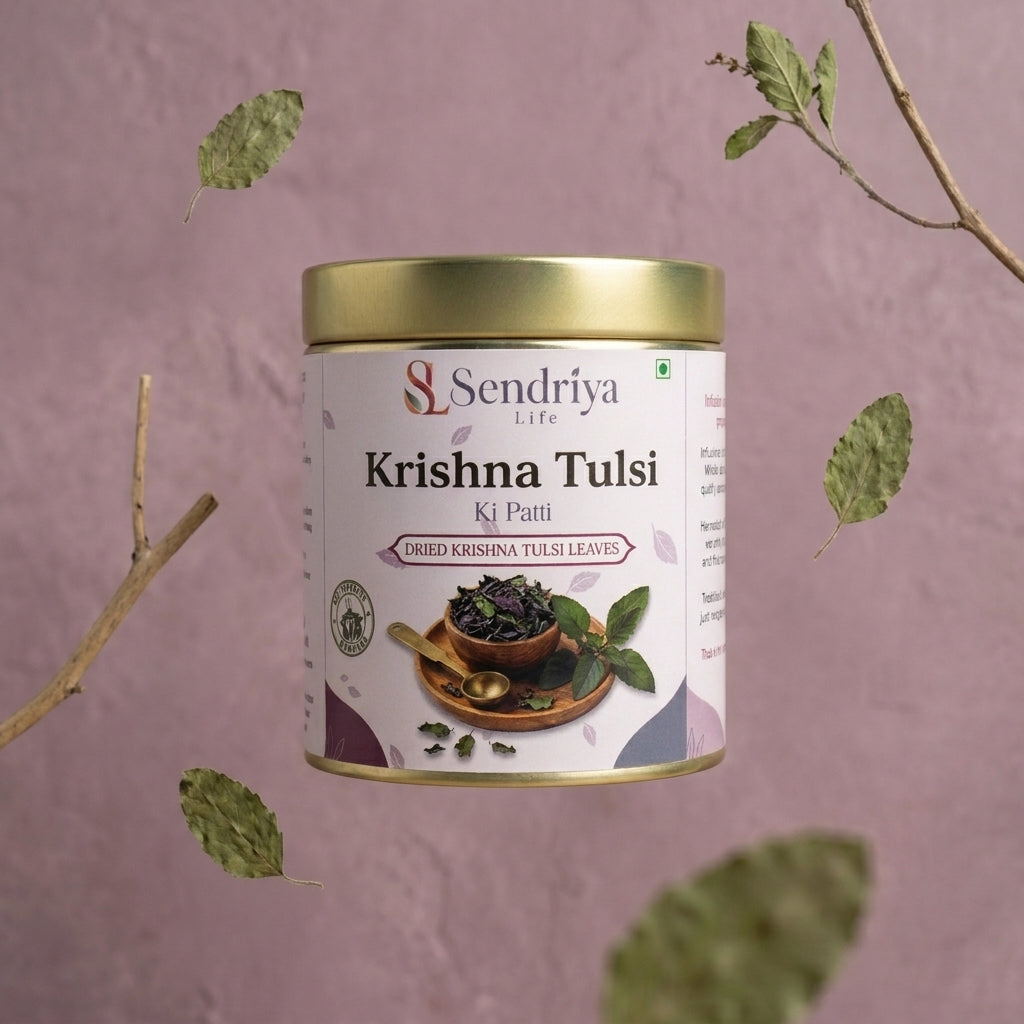 Dark purple Krishna Tulsi dried leaves — Sendriya Life