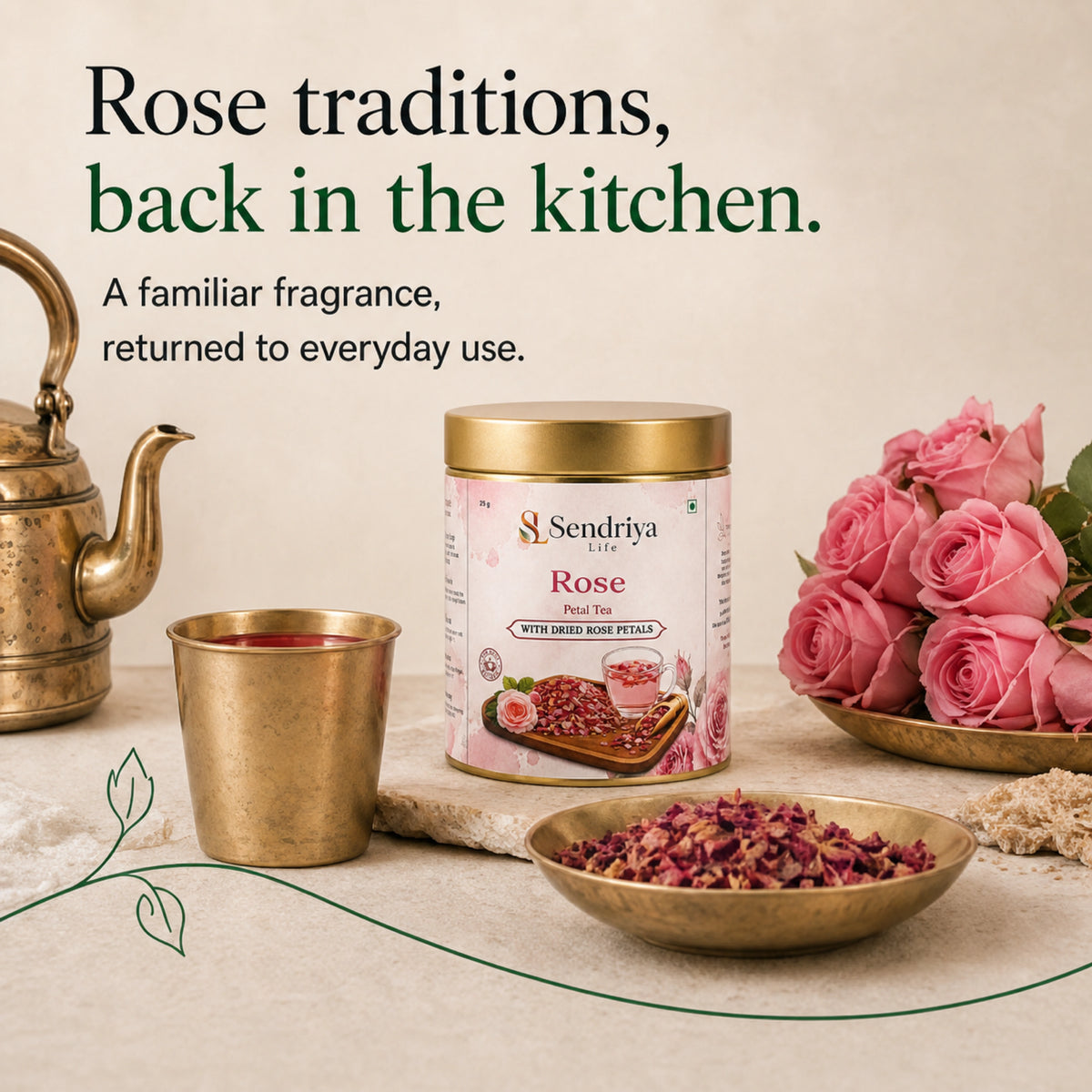 Rose Petal Tea in an everyday kitchen setting